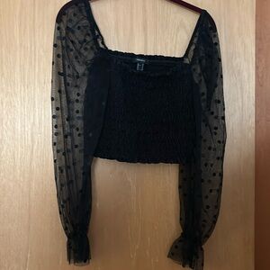 Forever 21 Cropped Blouse black sz med Gothic